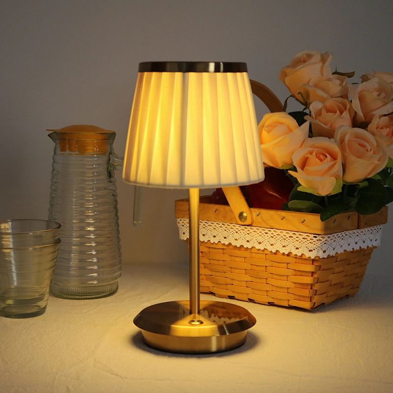 USB Charging Table Lamp Light Dimmable Night Light Stand Lampshade of cloth Lamp
