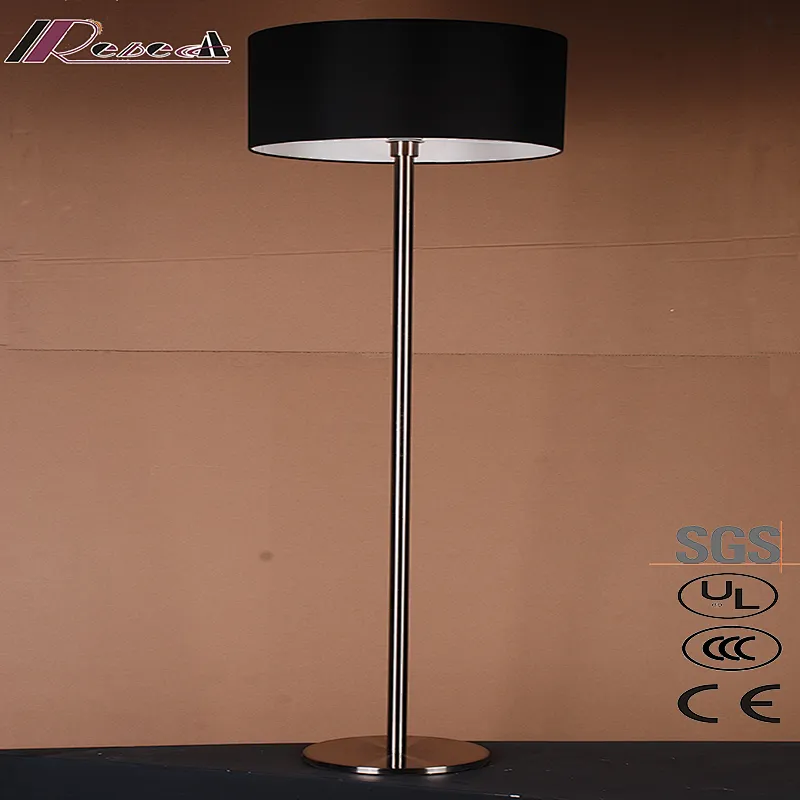 High quality black fabric shade modern standing floor lamp
