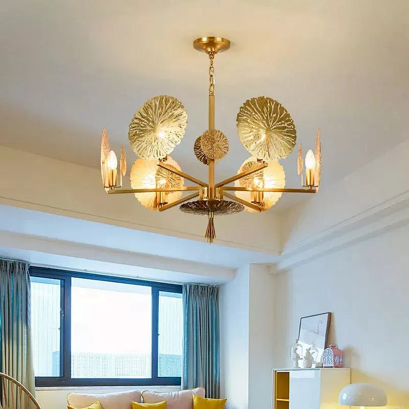 Modern pendant lamps home decor copper brass luxury chandelier