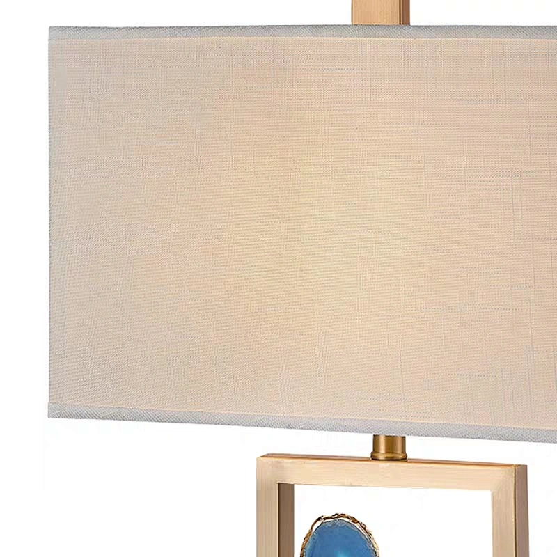 Decorative agate black fabric bedside table lamps