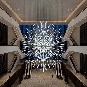 Customized Non-Standard Hotel Lobby Glass Chandelier Large Hotel Led Chandelier