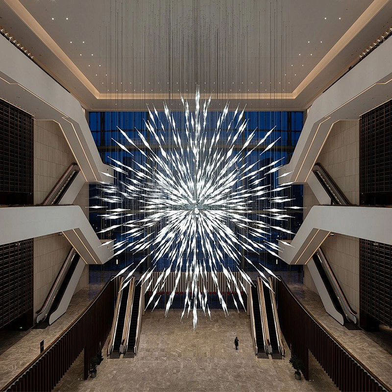Customized Non-Standard Hotel Lobby Glass Chandelier Large Hotel Led Chandelier