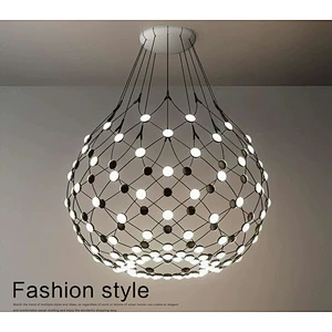Modern White And Black Net Pendant Light Acrylic White Oval Led Pendant Lighting