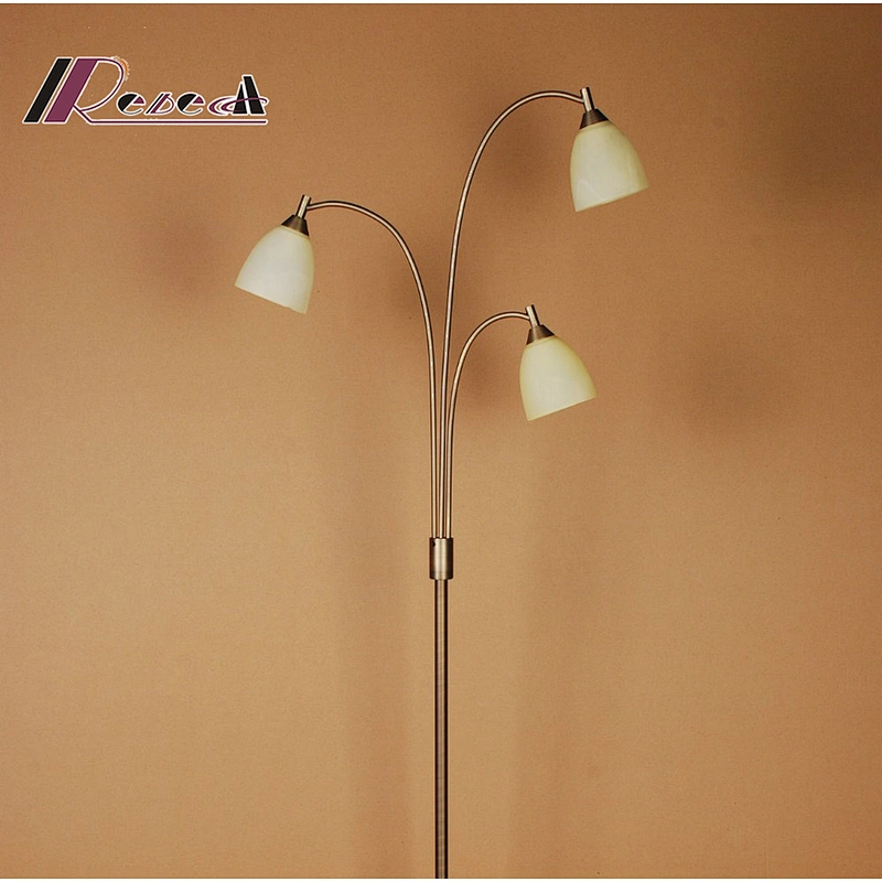 Height Adjustable 3 Arm Opal Glass Floor Lamp Flexible Arm Unique Glass Floor Lamps