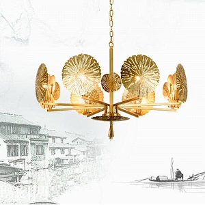 Modern pendant lamps home decor copper brass luxury chandelier