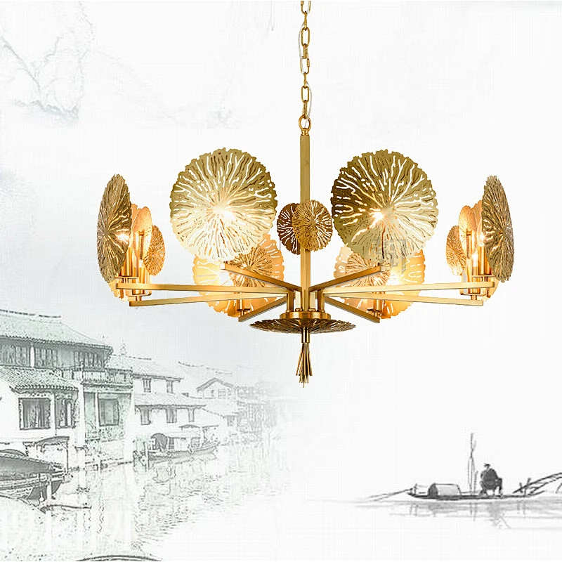 Modern pendant lamps home decor copper brass luxury chandelier