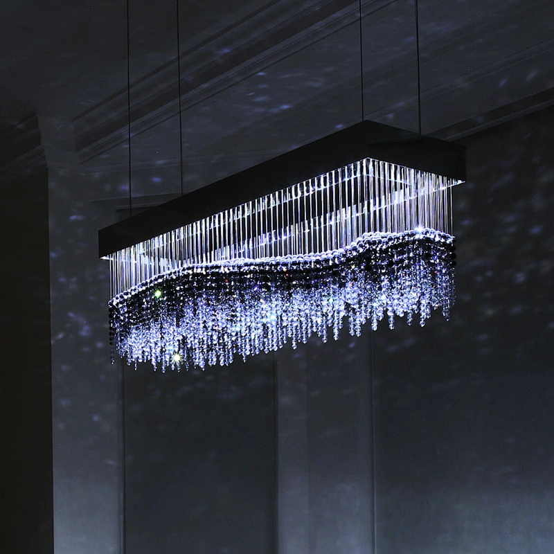Custom Modern Hotel Rectangular Chandeliers Crystal Contemporary Lighting and Circuitry Design,agi32 Layout Energy Saving 3-year