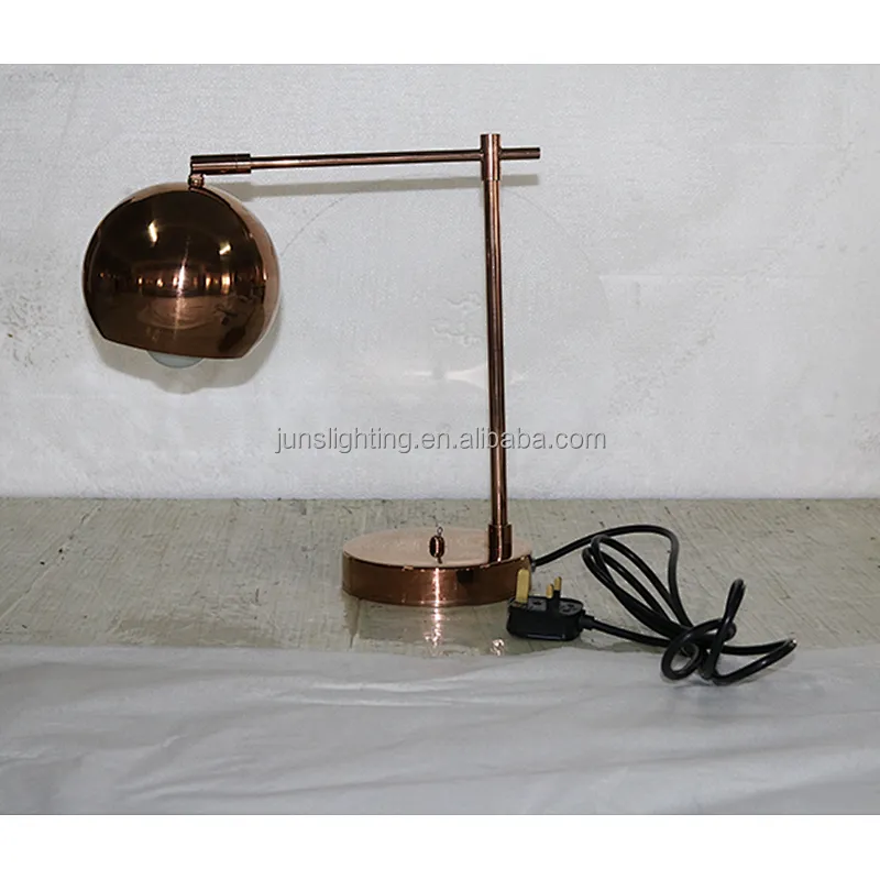 New Design Copper Finish E27 Holder 360 Degree Rotatable Bedside Table Lamp