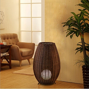 Modern unique hotel Living room bedroom rattan standing table floor lamp