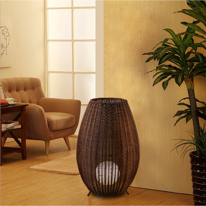 Modern unique hotel Living room bedroom rattan standing table floor lamp