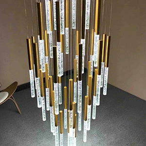 Modern Pendant Light Hotel Corridor Staircase Living Room Decoration Crystal Chandelier
