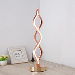 Modern creative bedside spiral night led reading desk light table lamp