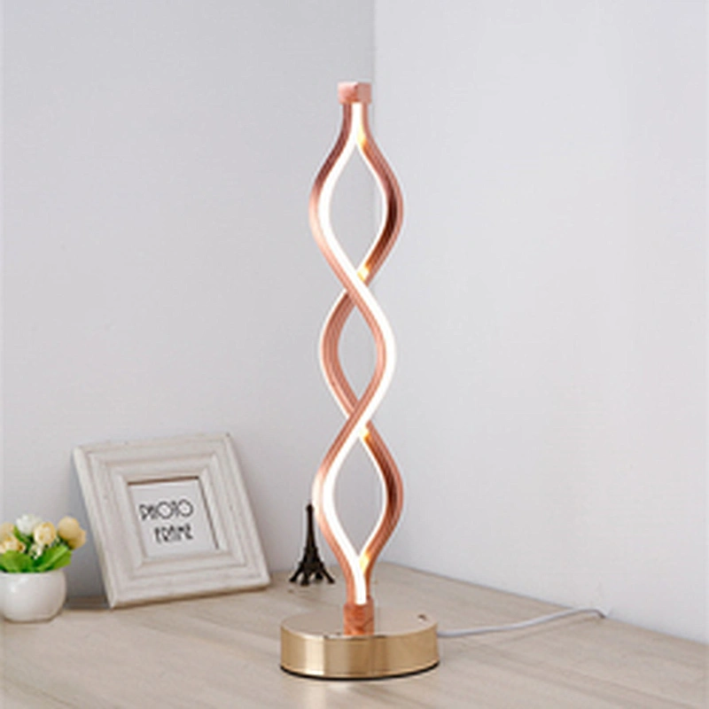 Modern creative bedside spiral night led reading desk light table lamp