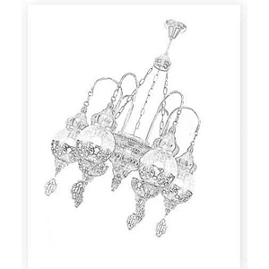 Featured glass lampshade hotel chandelier handmade iron hollow chandelier Morocco style chandeliers&pendant lights