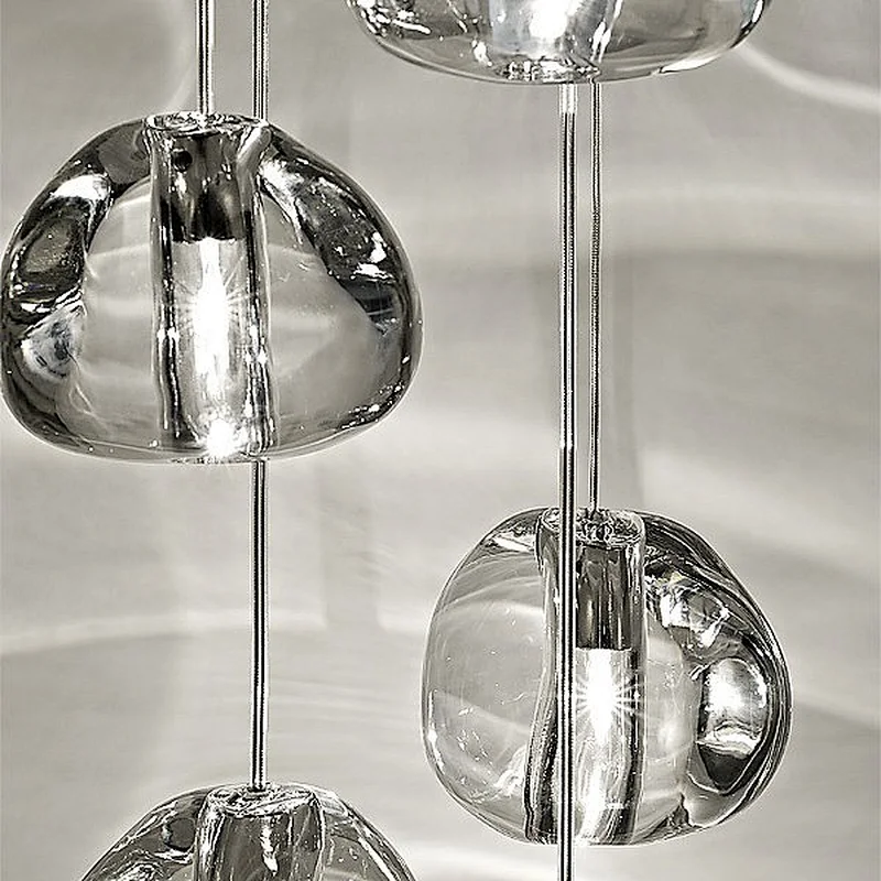 Modern hotel engineering glass ball chandeliers decoration custom hotel lobby villa rotating ladder chandeliers&pendant lights