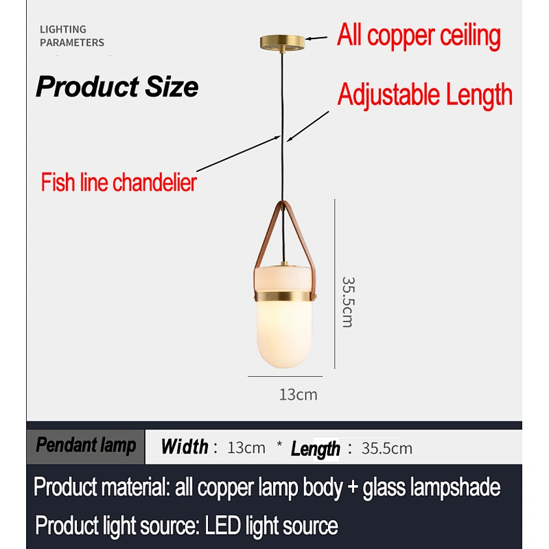 Dining Room Chandelier Simple Modern Light Luxury All Copper Pendant Lamp Creative Bedroom Chandeliers Lights