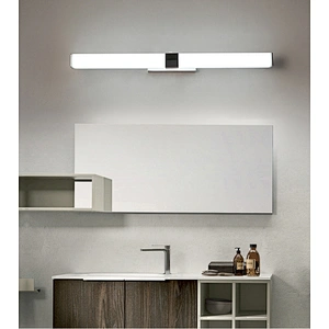 Simple chrome waterproof hotel decor stainless steel square mirror wall light custom hotel bathroom wall lights 12W/16W/24W IP47