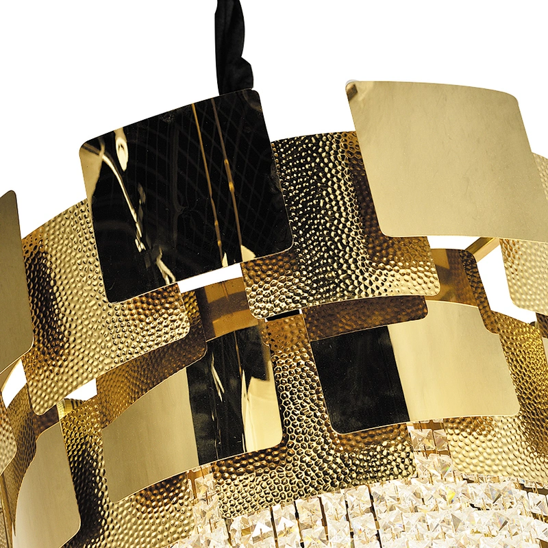Modern hotel living room luxury rectangular round gold high class k9 crystal chandelier