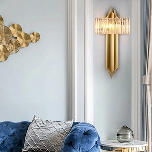 Modern Nordic garden corridor glass crystal luxury bedside wall lamp