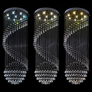 Custom modern spiral hanging led k9 crystal chandelier