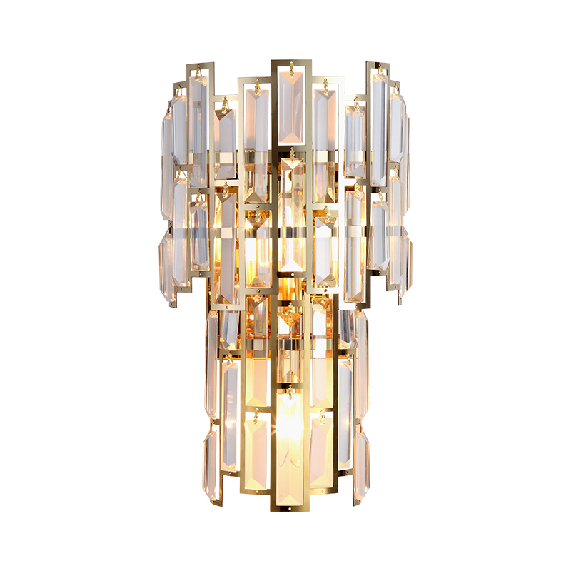 Modern Europe Style Garden Corridor Glass Crystal Luxury Bedside Wall Lamp