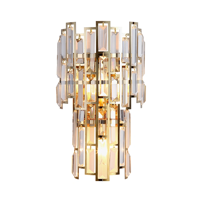 Modern Europe Style Garden Corridor Glass Crystal Luxury Bedside Wall Lamp