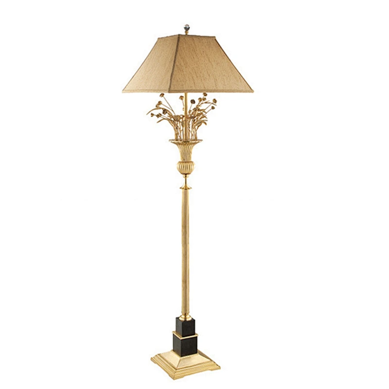Hotel art vintage wedding decorative  yellow copper floor lamp