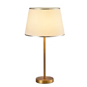 American vintage industrial luxury decorative hotel guest room bedside copper table lamp