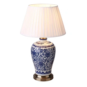 ceramics desk lights  fabric shade table lamp sftand lamp with swithc on and of