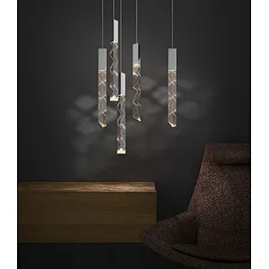 Modern  villa living room atmosphere crystal chandelier Nordic led drop light crystal pendant chandelier lights