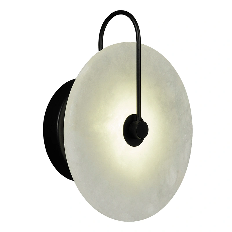 Modern indoor nordic hotel brass marble luxury bedside reading light wall lamp