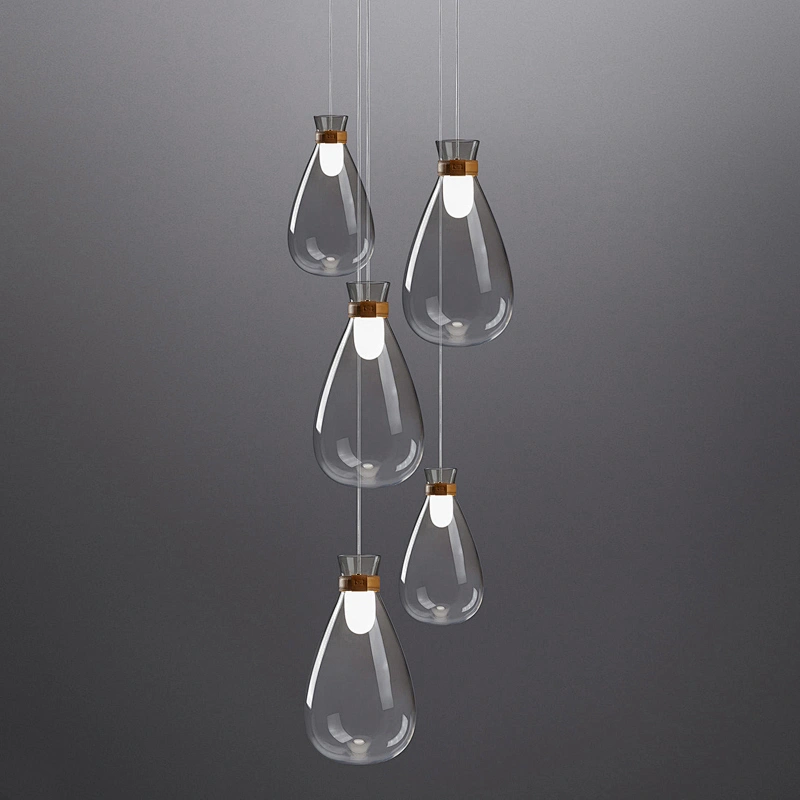 Nordic Modern Bedroom Bed Model Room Chandelier Creative Restaurant Bar Study Porch Glass Chandelier