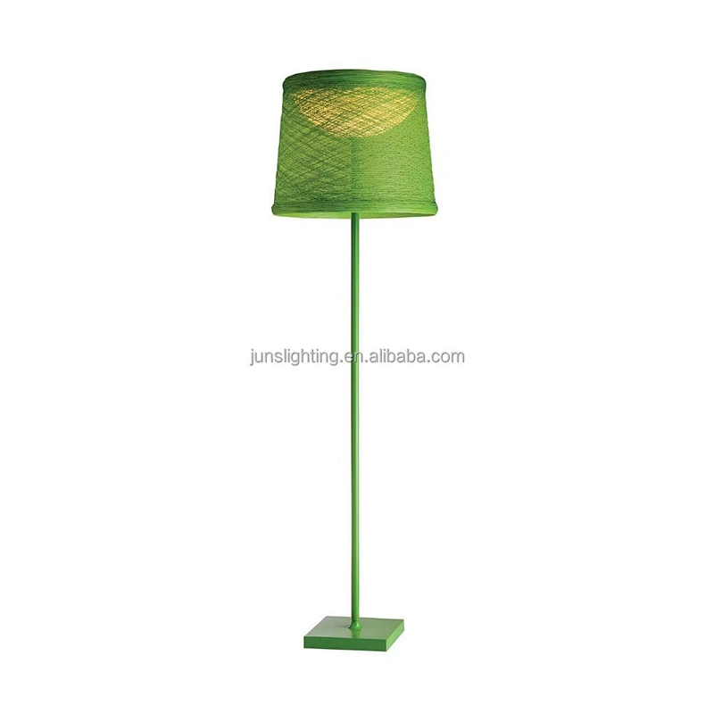 Zhongshan Natural Material Rattan Fabric Shade Floor Lamp Modern Floor Lighting