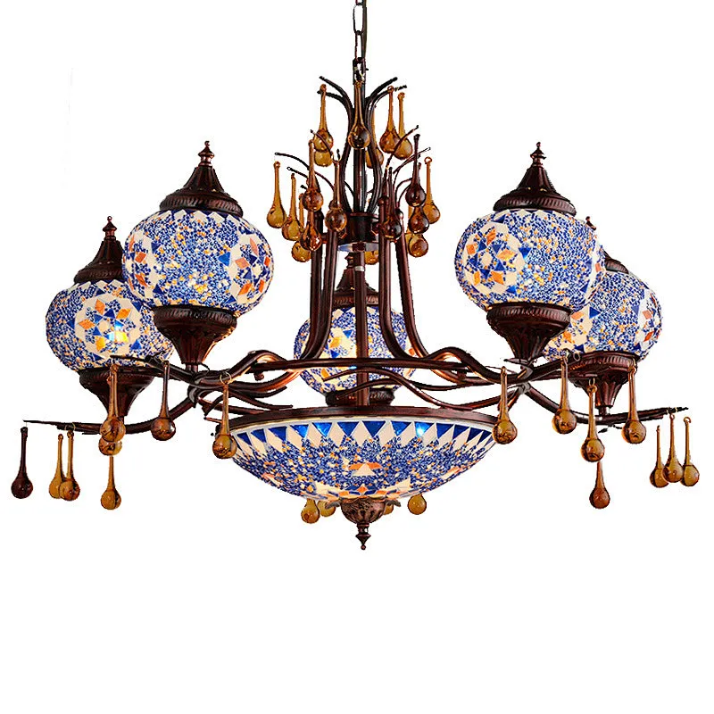 Custom Hotel Lighting Hotel Villas are decorated with Moroccan style glass chandeliers and chandeliers