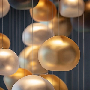 Modern hotel living room silver gold luxury glass ball chandelier