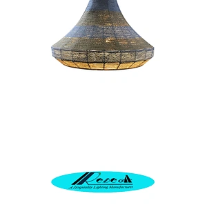 Creative design hand-woven brown rope Projector light chandelier