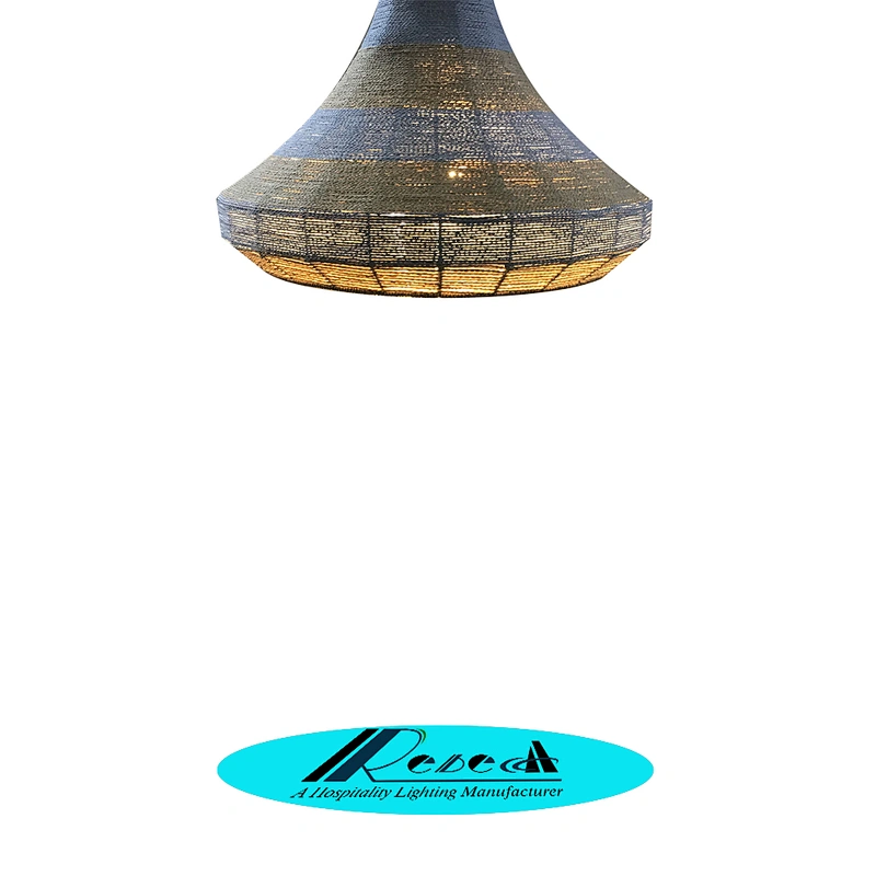 Creative design hand-woven brown rope Projector light chandelier