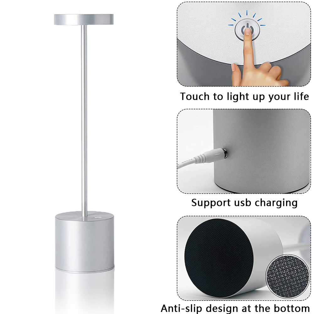 Restaurant Cordless Rechargeable Table Lamp Modern Metal Table Lamps Led Desk Lamp Trend 2022