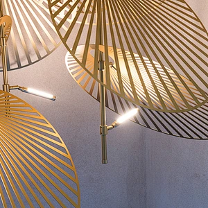 European-Style Creative Hotel Clubhouse Hollow-Leaf Chandelier Villa Revolving Staircase Lamp Chandelier