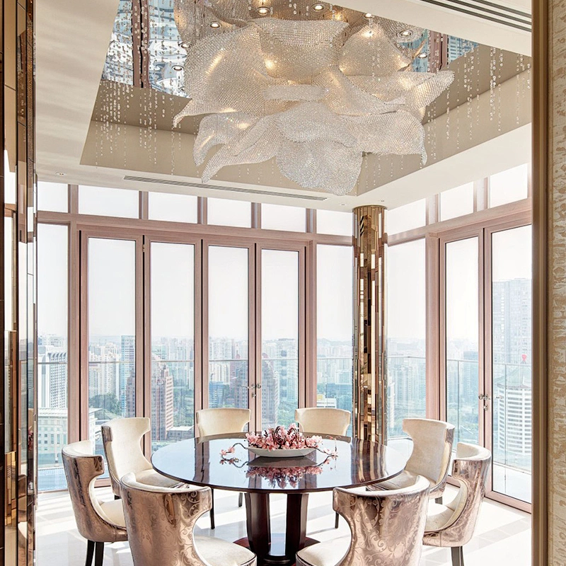 Custom design decoration project hotel large  lobby luxury big crystal chandelier