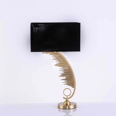 Bronze Feather Table Lamp Gold Hotel Villa Iron Classic American Five-star Art Carton 3 Years Plating Chrome+ Gold + Black 1pcs