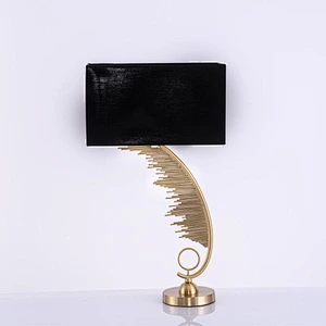 Bronze Feather Table Lamp Gold Hotel Villa Iron Classic American Five-star Art Carton 3 Years Plating Chrome+ Gold + Black 1pcs