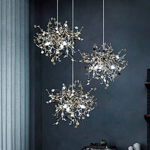 Postmodern Simple Atmosphere North European Style Clear Crystal Hanging Lamp