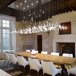 Modern round glass chandeliers&pendants hotel lobby lounge engineering custom design hotel decorative lighting