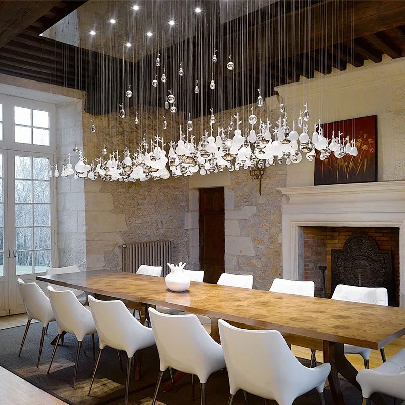 Modern round glass chandeliers&pendants hotel lobby lounge engineering custom design hotel decorative lighting