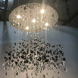 Postmodern Simple Atmosphere North European Style Clear Crystal Hanging Lamp