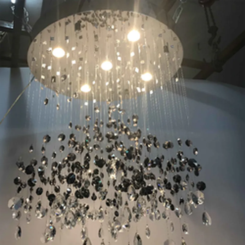 Postmodern Simple Atmosphere North European Style Clear Crystal Hanging Lamp