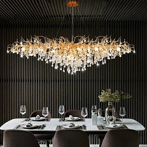 Hotel Villa Modern Indoor Crystal Chandeliers Lighting Living Room Pendant Lights