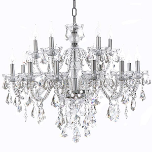 Modern glass crystal  luxury clear  chandelier pendant lights with candle bulb chrome and golden finish