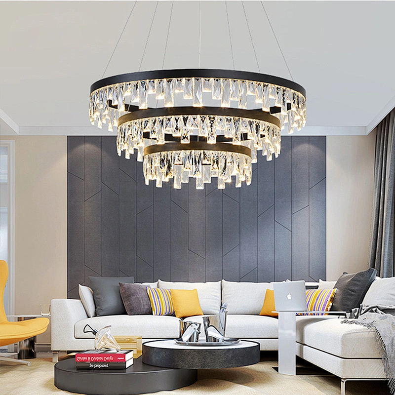 Luxury crystal chandelier lighting led k9 pendant light for hotel